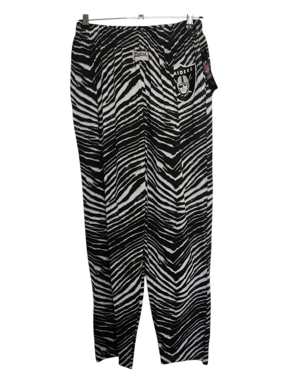 Zubaz Mens - Unisex Pullon Elastic Waist Las Vegas Raiders Patterned Pants Med
